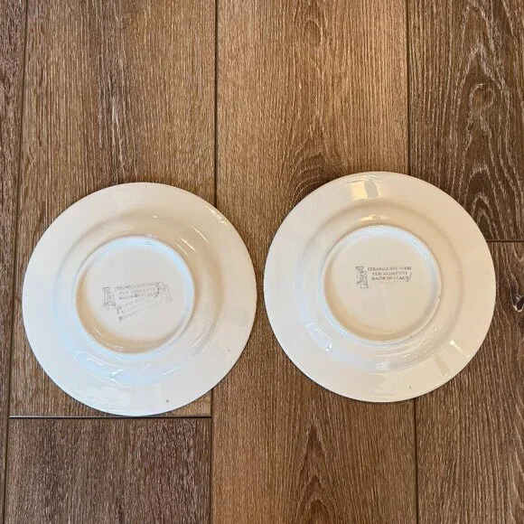 2 Vintage Italian Alimenti Teddy bear 8" plates - Picture 8 of 13